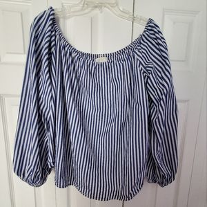 Forever 21 Blue & White Striped Top